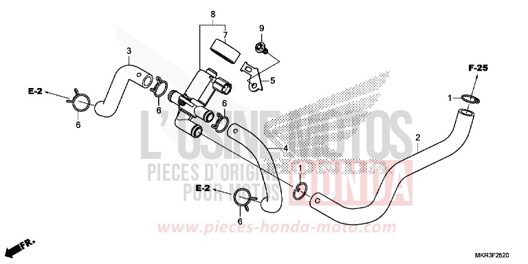 VALVE COMMANDE INJECTION D'AIR de CBR1000RR "Fireblade" GRAND PRIX RED (R380) de 2020